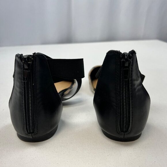 Rampage Paryss Leopard Print Strappy Flats Pointed Toe Black/Tan Size 8 Zip - Picture 6 of 9